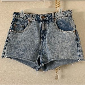 Cotton On Acid Wash Flashback High Rise Shorts